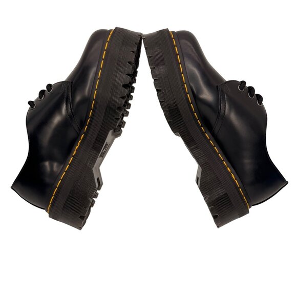 Dr. Martens Quad Black Leather Platform Derby shoes 1461 Unisex M 8 / W 9 - Picture 6 of 10